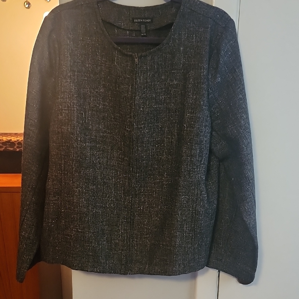 Eileen Fisher Charcoal Tweed Jacket